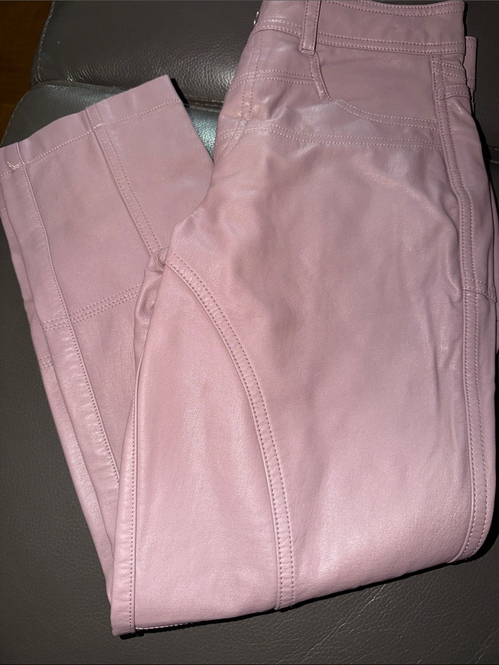 We The Free Pale Pink Faux Leather Straight Leg Pants